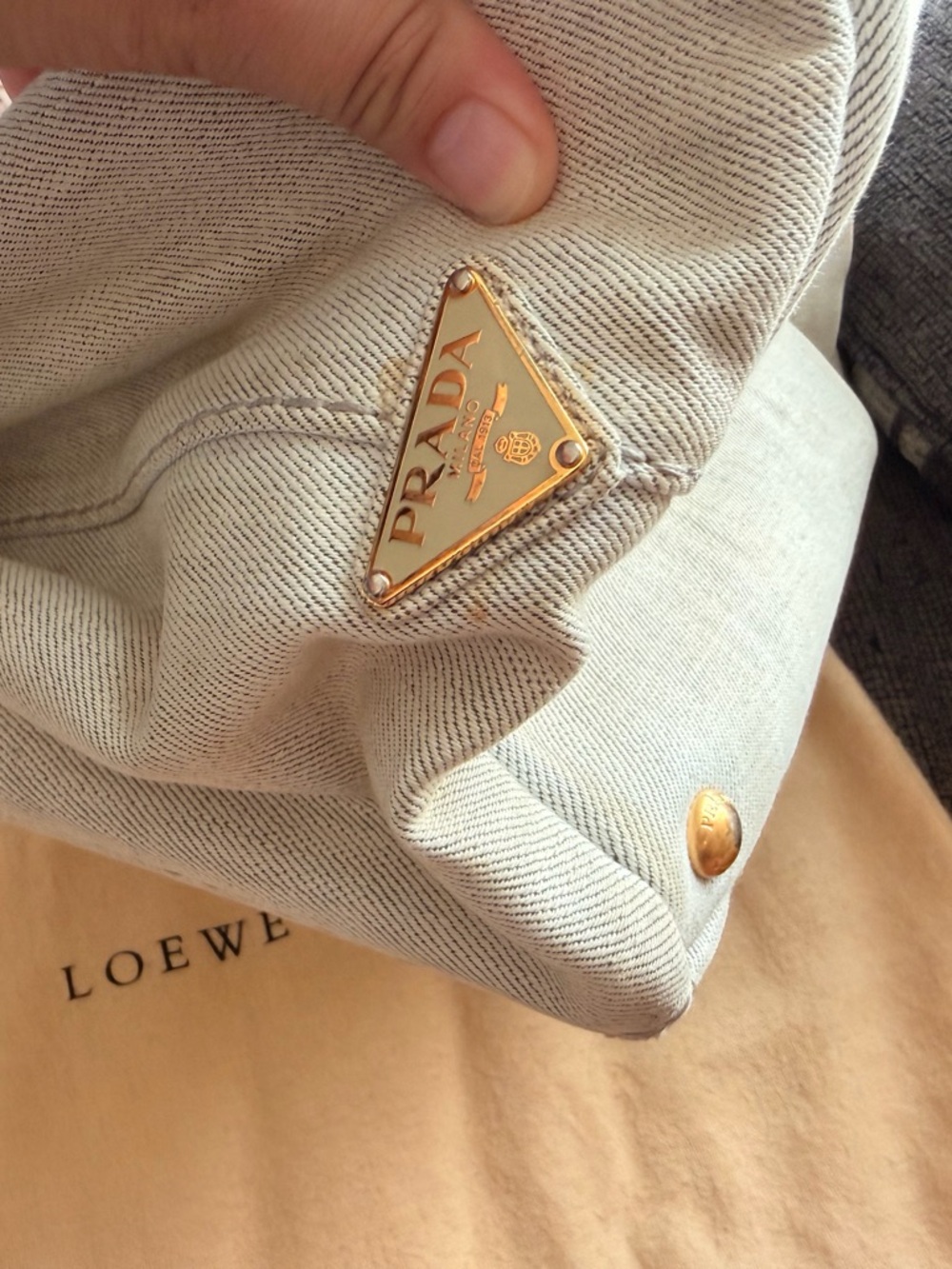 Authentic Project Prada Denim Tote with Gold Hardware - Picture 12 of 14